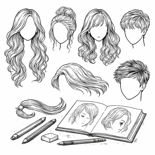 Hair & Textures Practice Pack